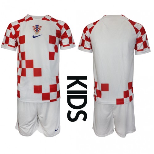 Dětský Fotbalový dres Chorvatsko MS 2022 Domácí Krátký Rukáv (+ trenýrky)